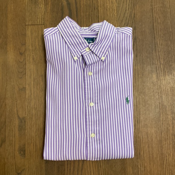 Classic-Fit Button Down Collar Striped Dress Shirt - Picture 2 of 2